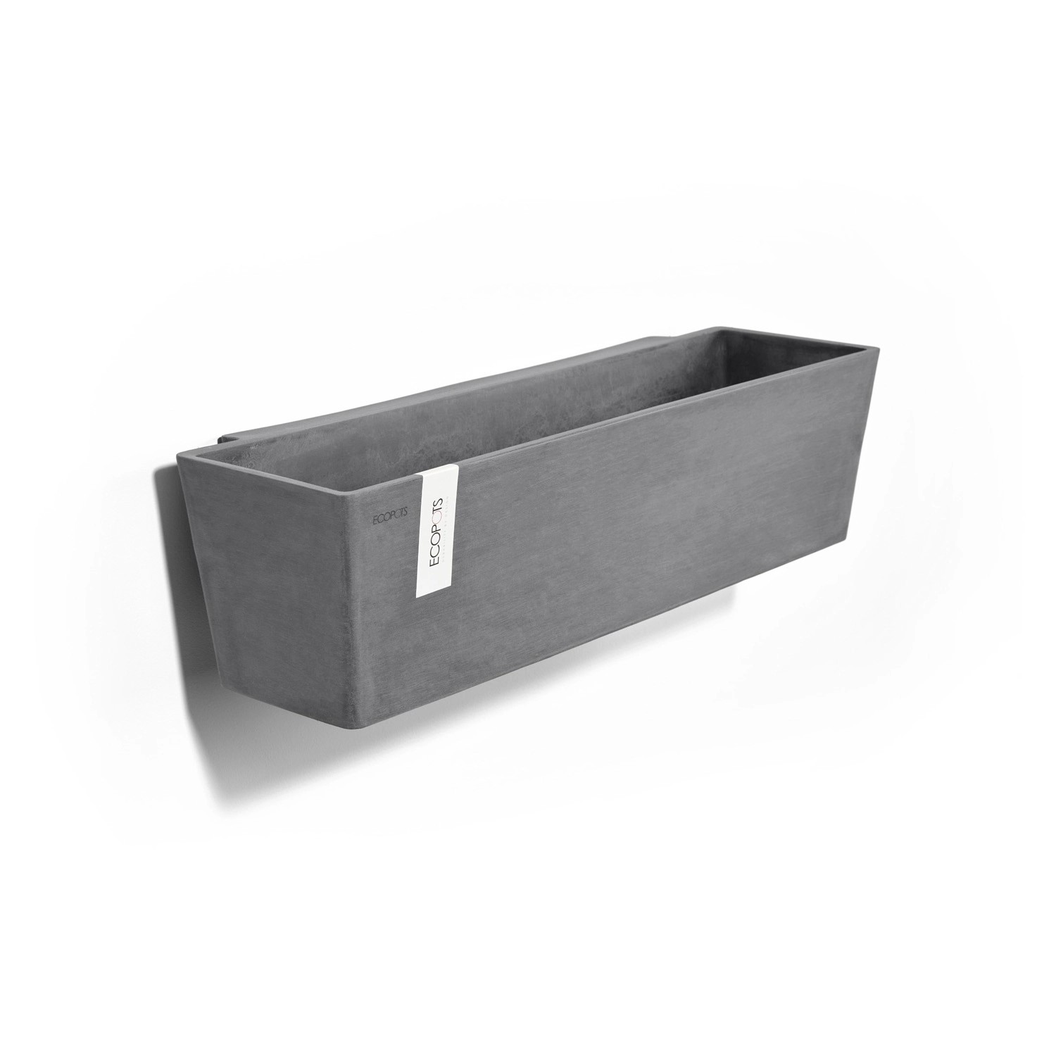 Ecopots Pflanztopf Manhattan Wall L Grau 55 cm x 15 cm