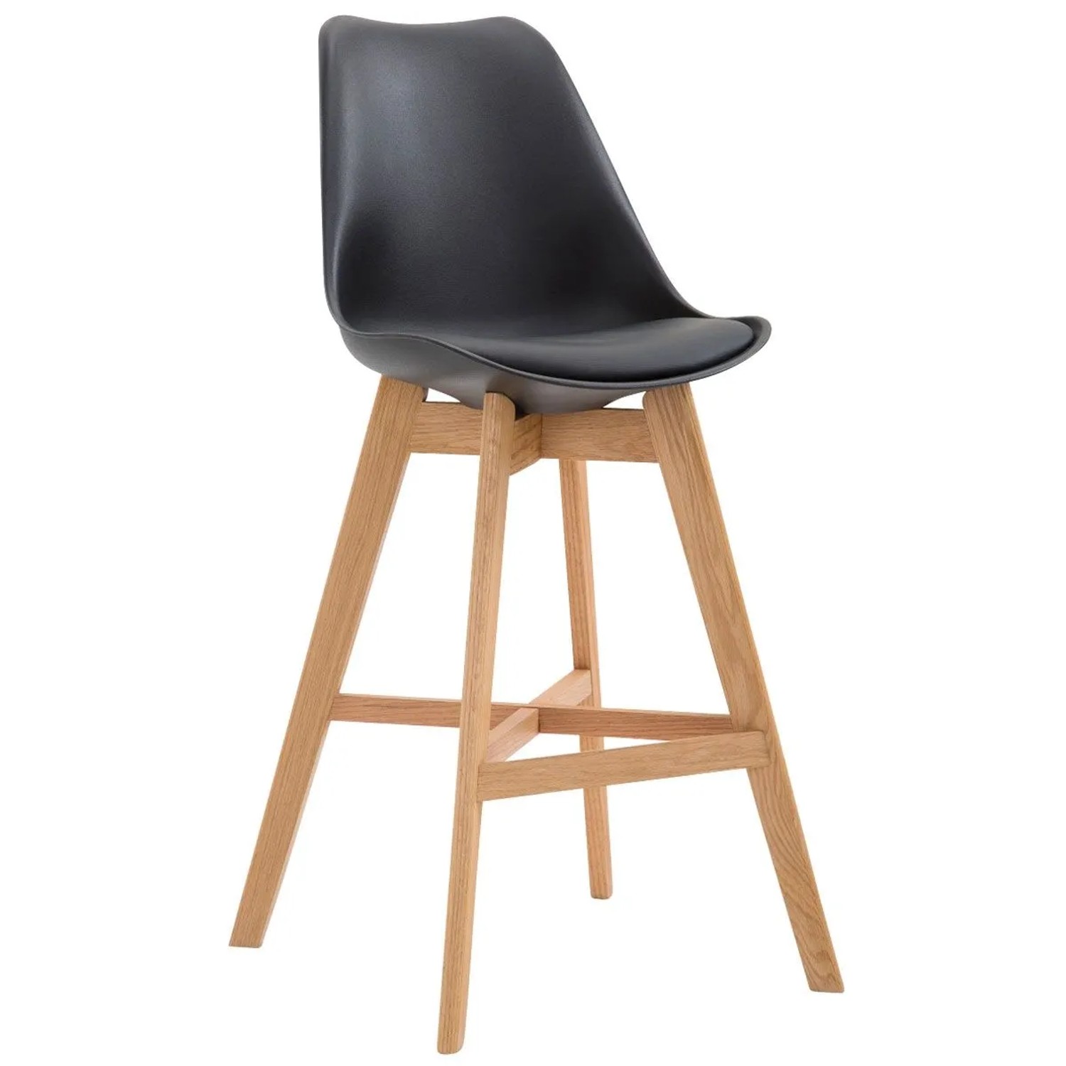 DELUKE Barhocker DUMIR Kunststoff Schwarz 48x56x112cm Barstuhl Mit Lehne Tresenhocker Tresenstuhl