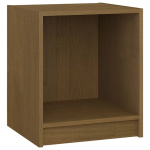 vidaXL Nachttisch, honigbraun, aus Kiefer Massivholz, mit offenem Fach.