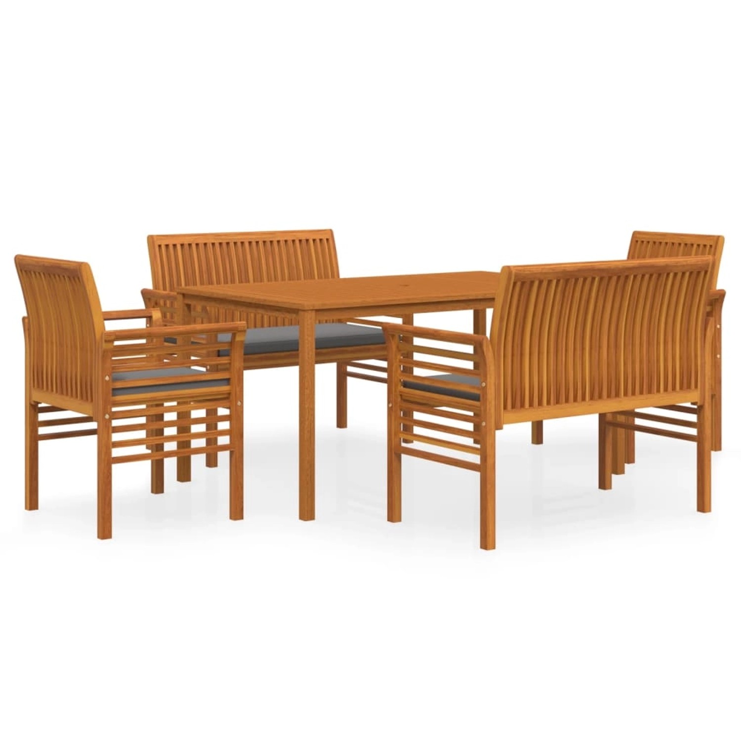 vidaXL 5-Tlg Garten-Essgruppe mit Kissen Massivholz Akazie 3120460