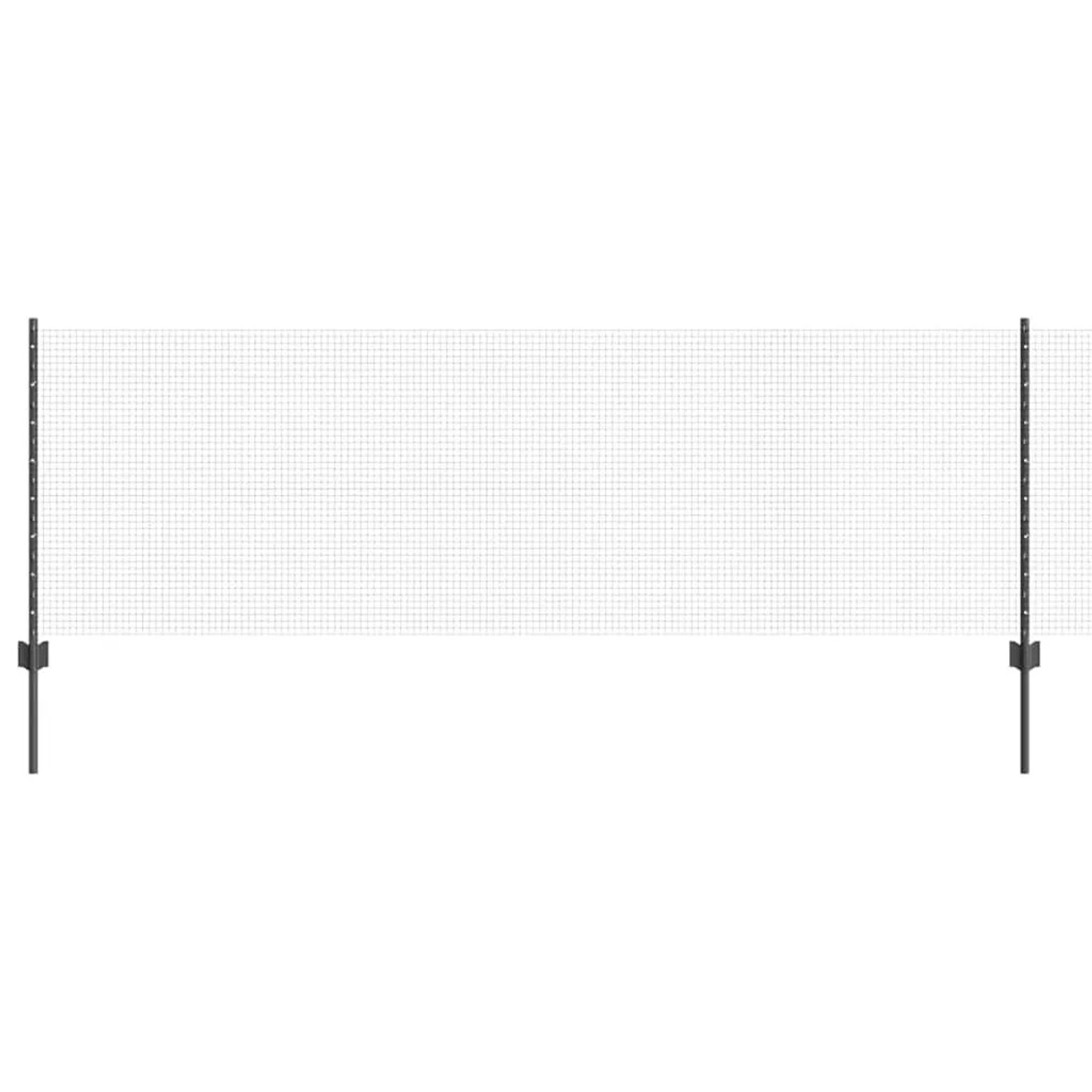 vidaXL Zaun mit Pfosten Grau 0,8 x 10 m Stahl und PVC 3336559 günstig online kaufen