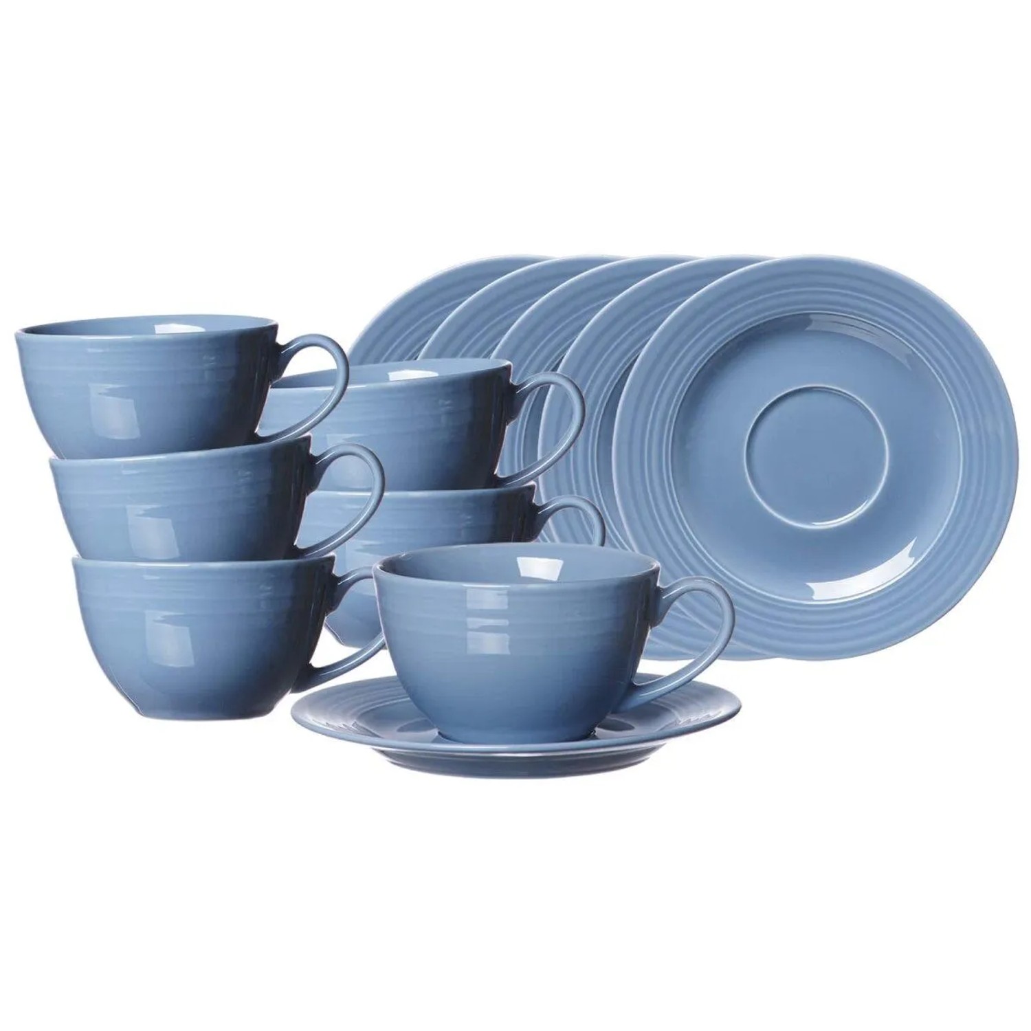 Ritzenhoff & Breker Levi Kaffeetasse mit Untertasse 220 ml 6er Set Blau