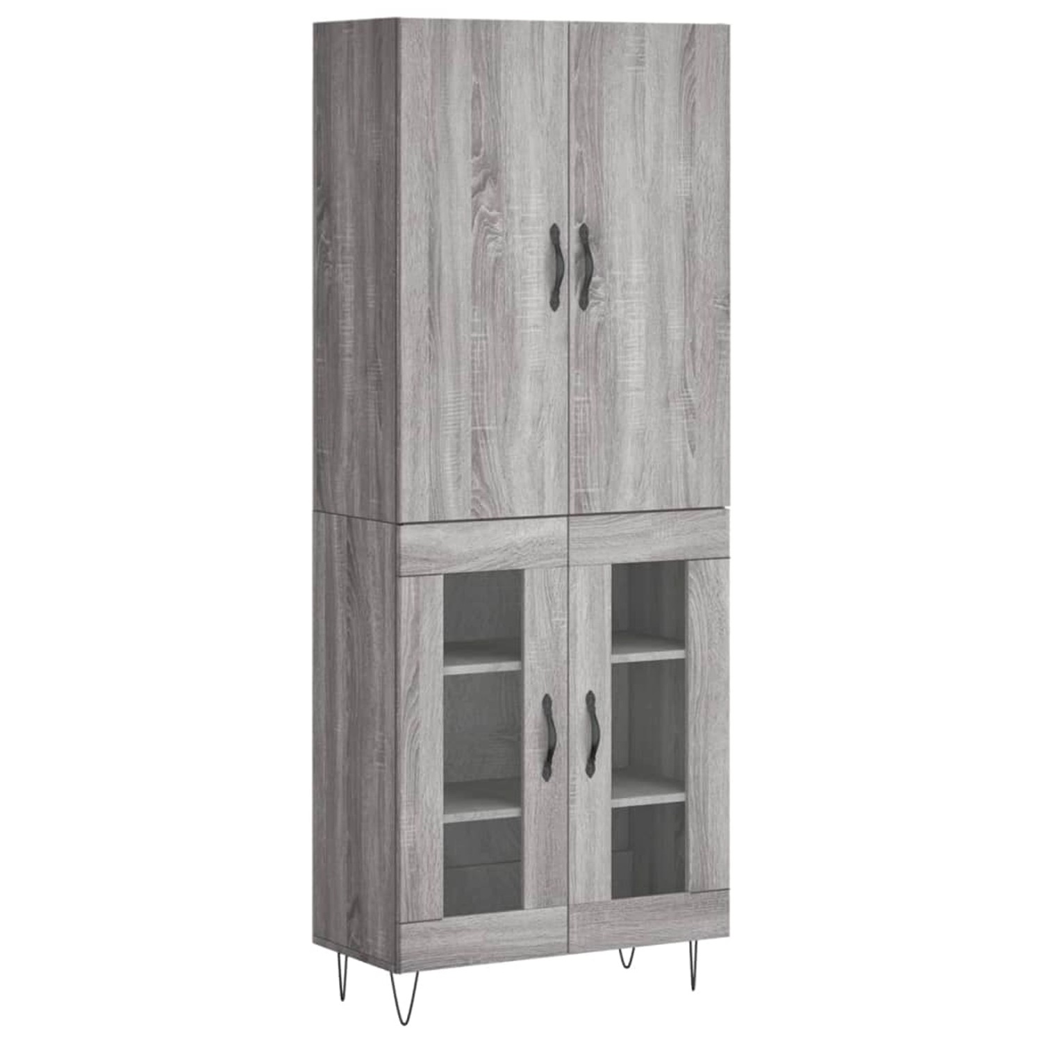vidaXL Highboard Grau Sonoma 69,5x34x180 cm Holzwerkstoff 3198071 günstig online kaufen