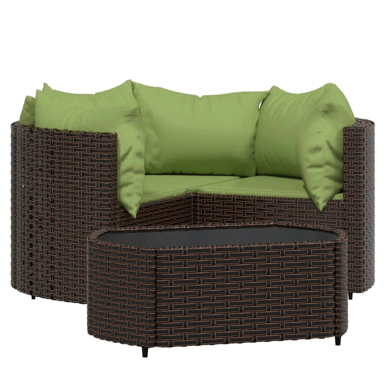 vidaXL 4-tlg Garten-Lounge-Set mit Kissen Braun Poly Rattan Modell 11 günstig online kaufen