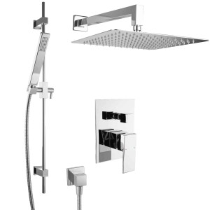 PaulGurkes Unterputz Duschsystem mit Regenbrause, Handbrause und Armatur, Komplettset.