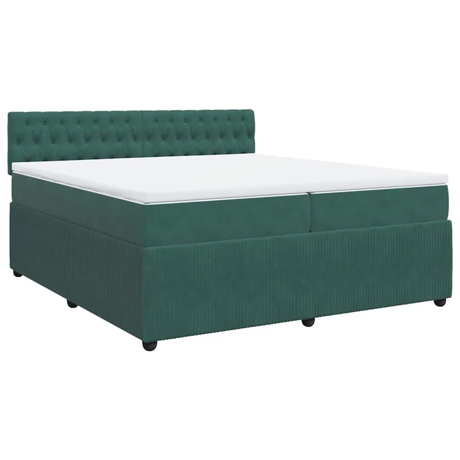 vidaXL Boxspringbett mit Matratze Dunkelgrün 200x200 cm Samt 3290139 günstig online kaufen
