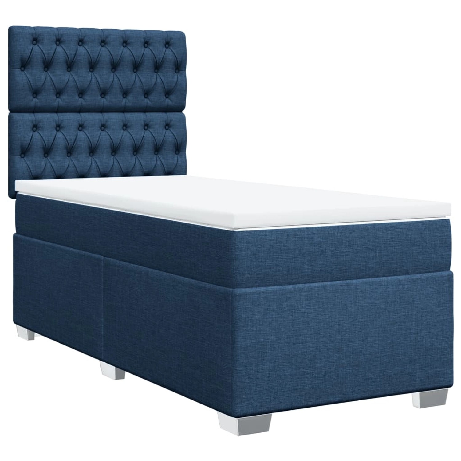 vidaXL Boxspringbett mit Matratze Blau 90x190 cm Stoff2105599 günstig online kaufen