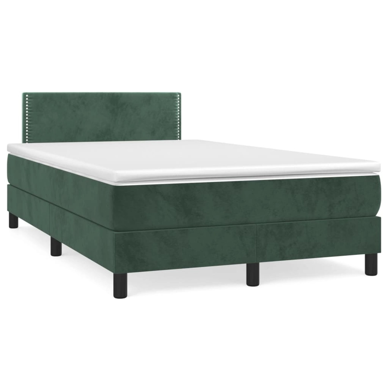 vidaXL Boxspringbett mit Matratze Dunkelgrün 120x200 cm Samt1537730 günstig online kaufen