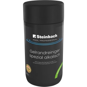 Schwarze Flasche Pool Professional Gelrandreiniger Premium 1 kg von Steinbach.
