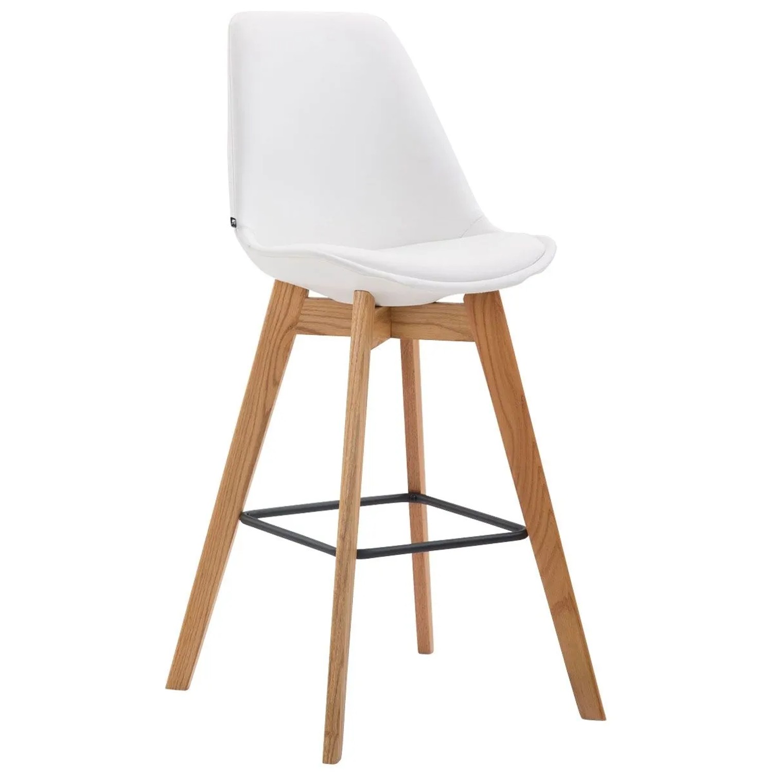DELUKE Barhocker GIKAR Kunstleder Weiß 48x56x112cm Barstuhl Mit Lehne Tresenhocker Tresenstuhl
