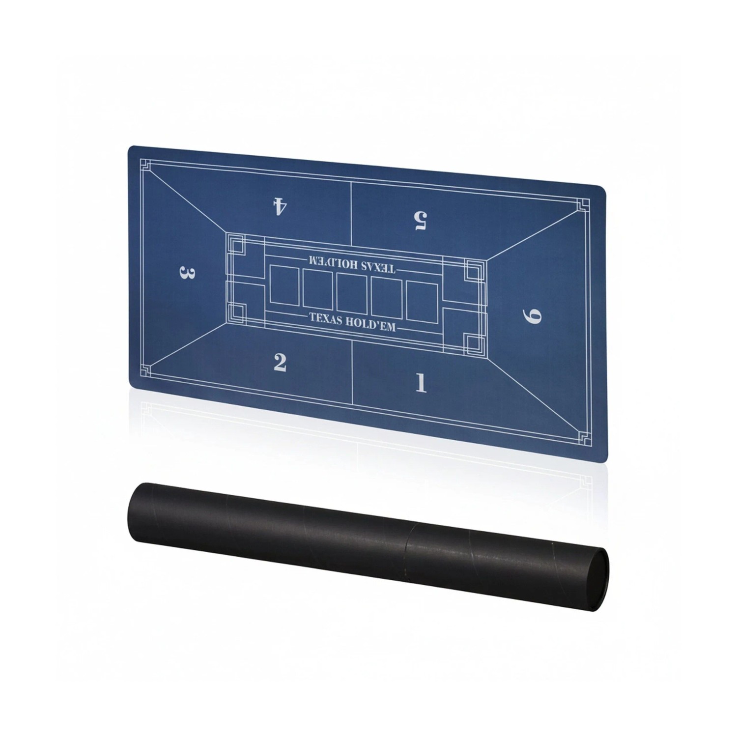 Relaxdays Pokermatte Polyester Gummi Blau Rutschfest Wasserdicht 120 cm x 60 cm 1,1 kg