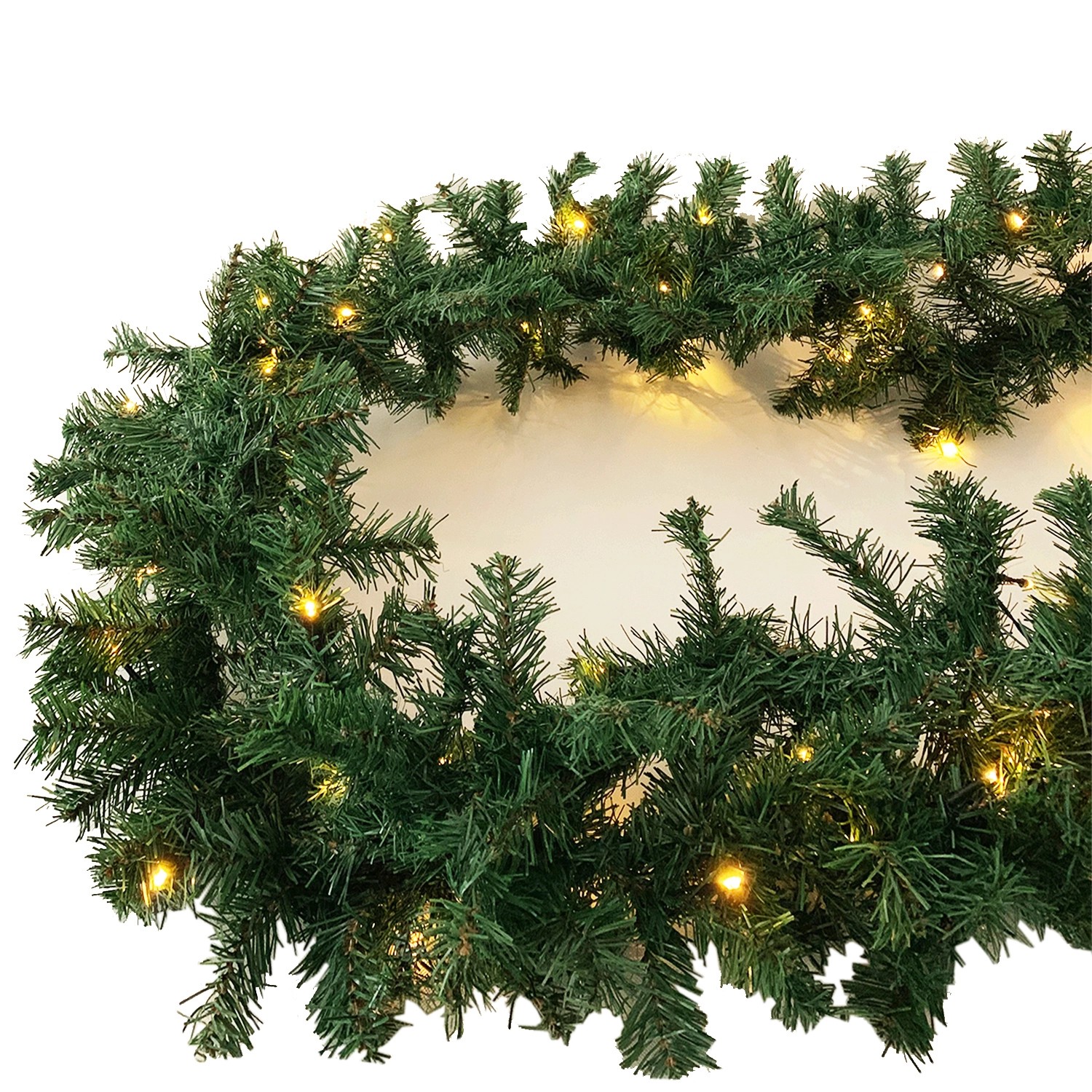 Mojawo 35 LED Girlande Beleuchtet Tannengirlande Lichterkette 270 cm Batterie Außen