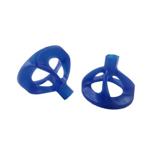 Zwei blaue LUX-TOOLS Gewindehauben für Fliesen Nivelliersystem, 100er Set.