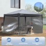 Sekey Moskitonetz Insektenschutz Fliegengitter für Pavillon 3x3m mit Reißverschluss und Klettbänder Schwarz_7