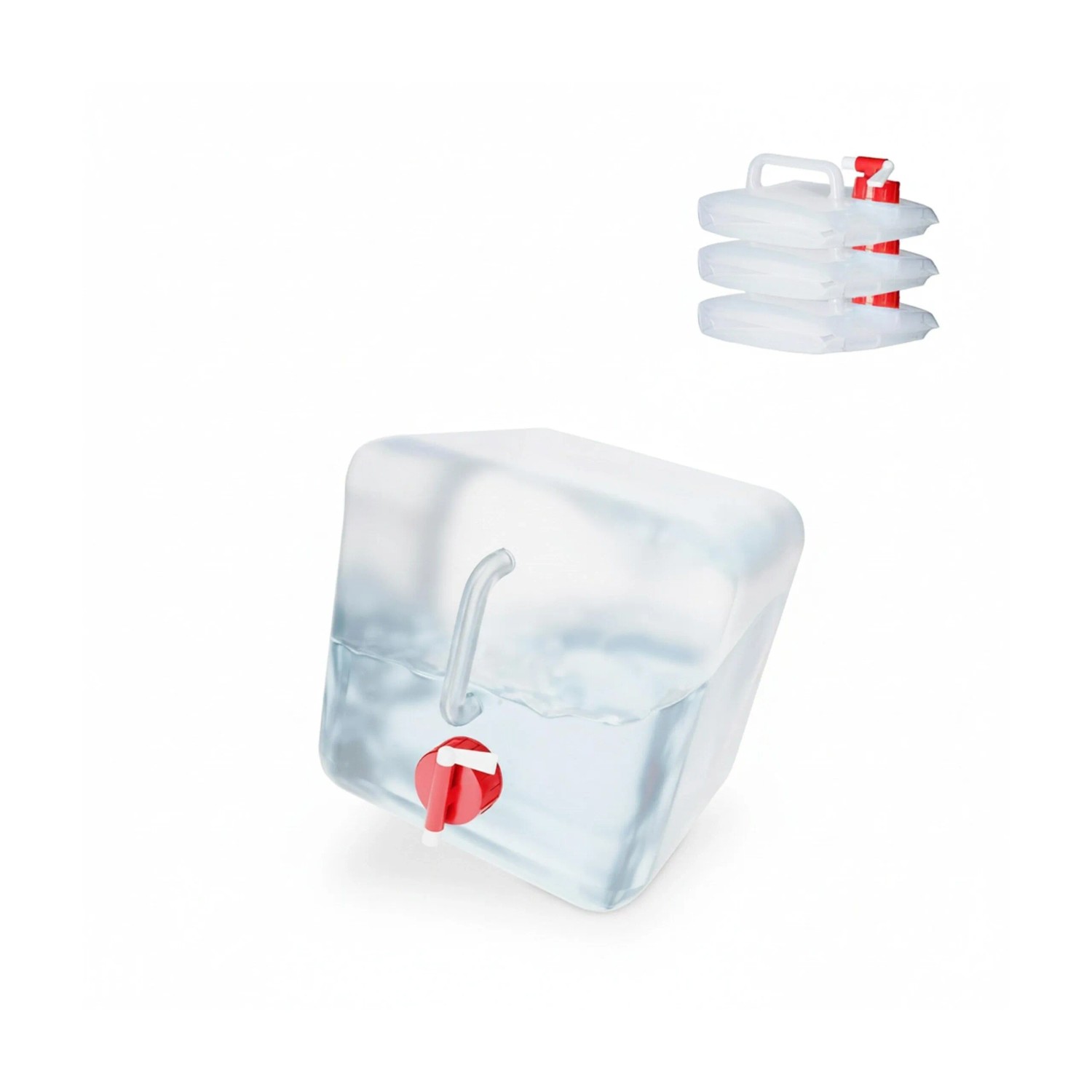 Relaxdays Faltkanister 4er Set Kunststoff Transparent Rot BPA-frei 20 cm x 18 cm x 22 cm 100 g