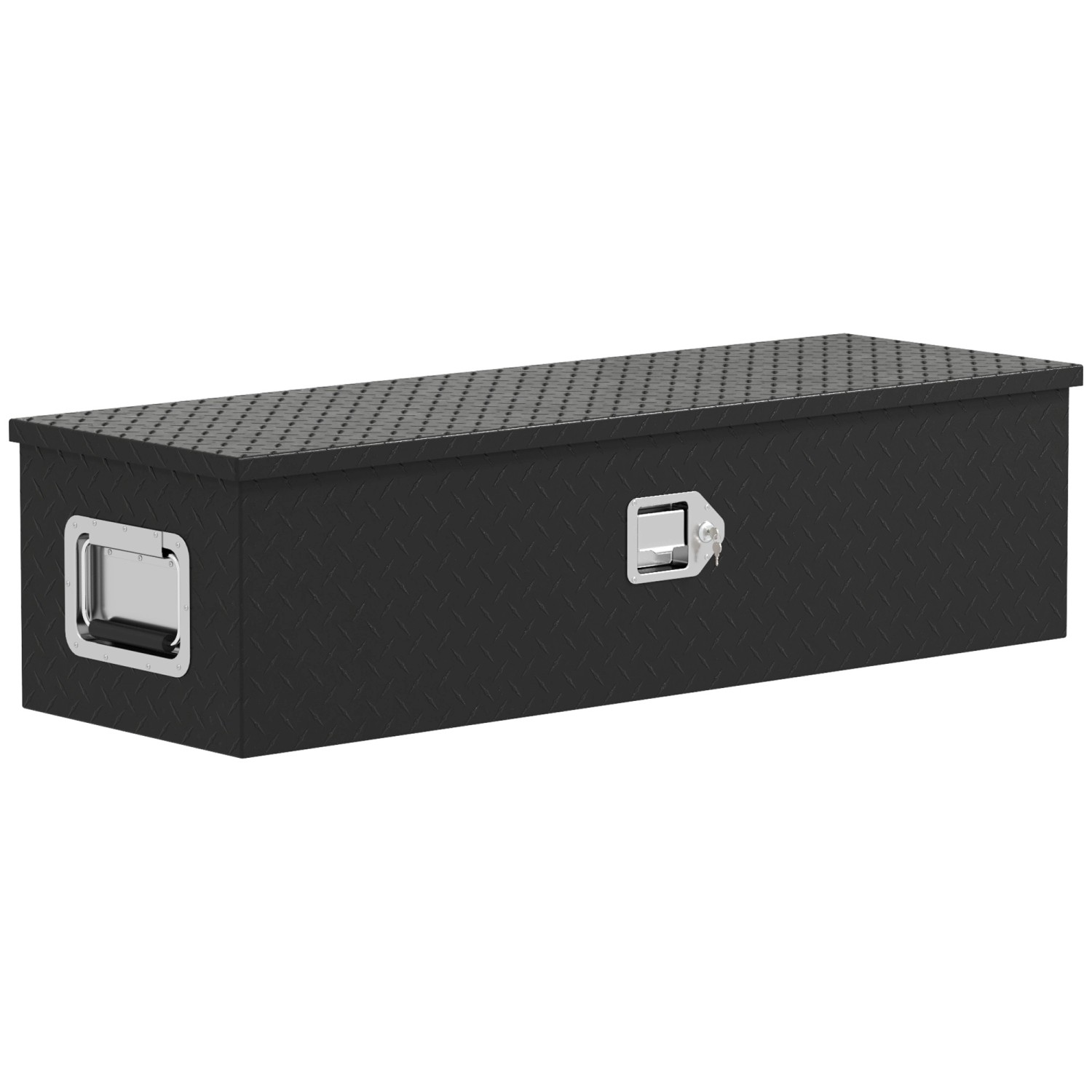 HOMCOM Aufbewahrungskiste Aluminium Schwarz 99L x 33B x 25,4H cm günstig online kaufen