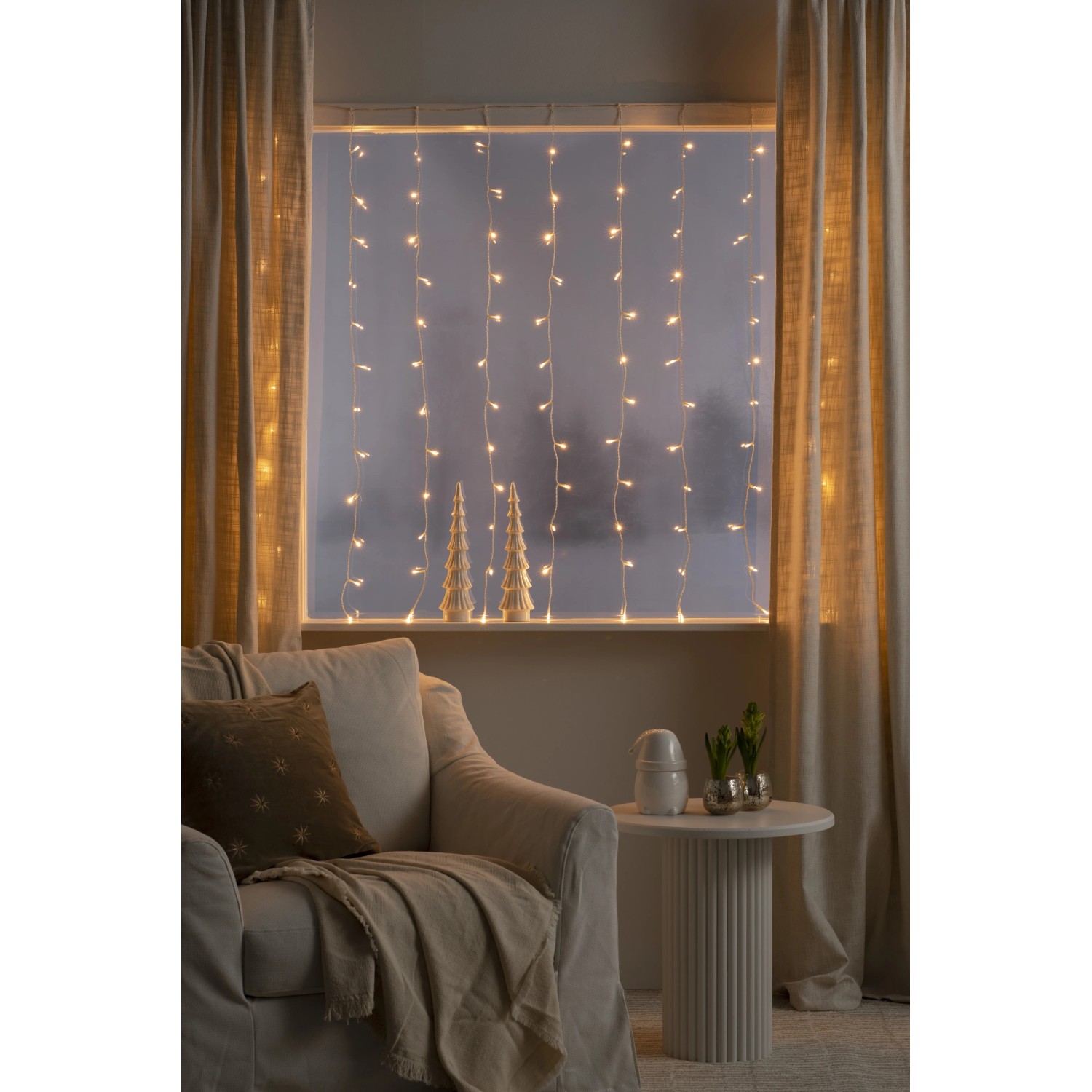 Konstsmide LED Lichtervorhang Fenster Weihnachtsbeleuchtung 120 LEDs bernsteinfarben kaufen bei OBI