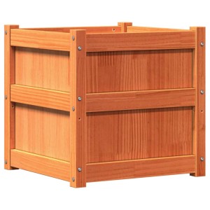 vidaXL Pflanzkübel Wachsbraun 50x50x50 cm Massivholz Kiefer 837418