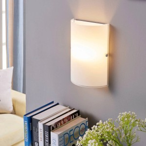Lindby Wandleuchte Wandlampe Innen Giulia 9620889 Modern in Weiß aus Glas 1-flammig E14 Wohnzimmerleuchte