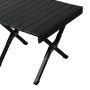 Schwarzer Jawinio Campingtisch aus Aluminium, klappbar, mit rollbarer Tischplatte und stabilen Beinen für Outdoor.