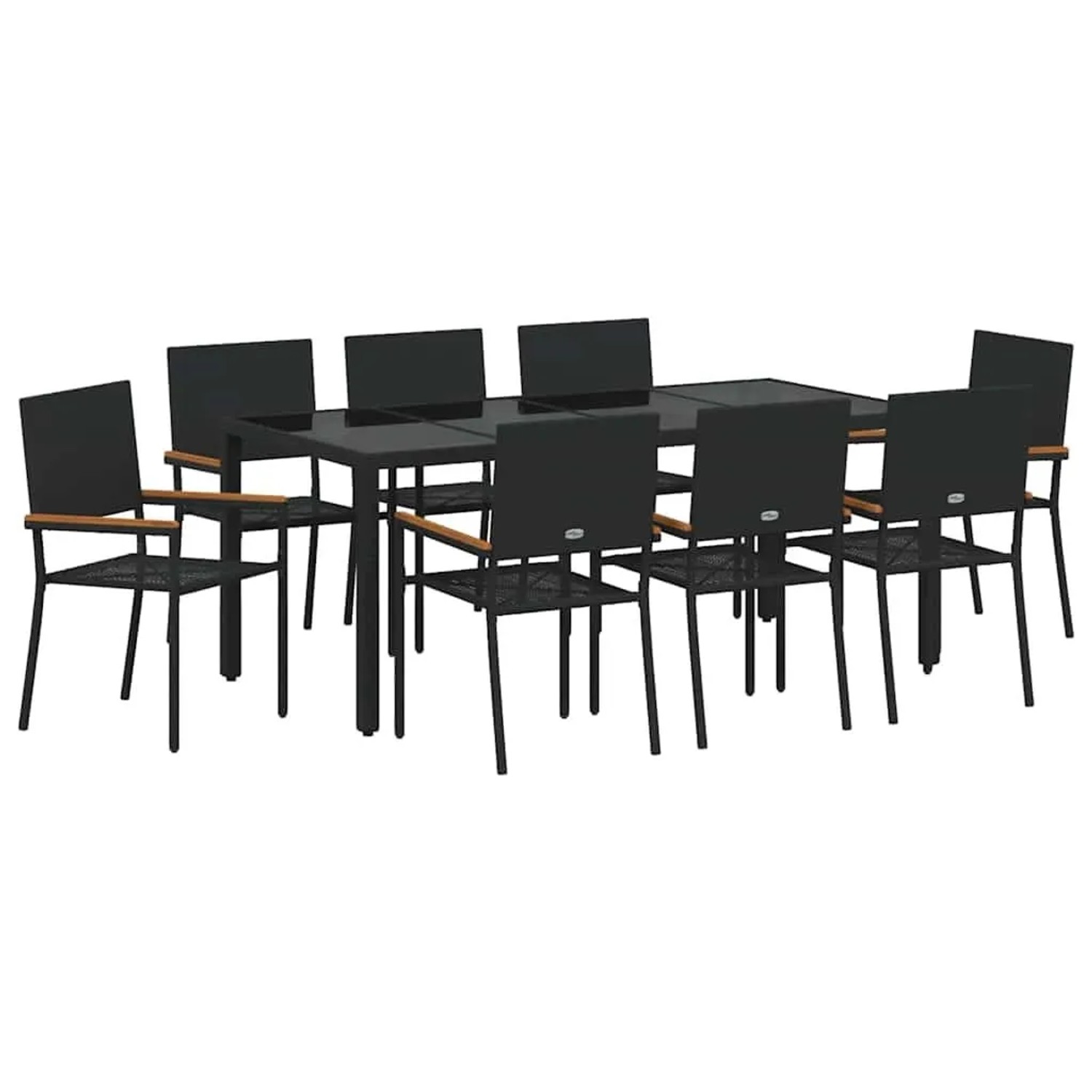 vidaXL Garten Essgruppe 9-Tlg Schwarz Poly-Rattan 3365399 günstig online kaufen