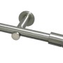 Gardinia Gardinenstangen-Set Zylinder in Edelstahloptik, ausziehbar von 100-190 cm.