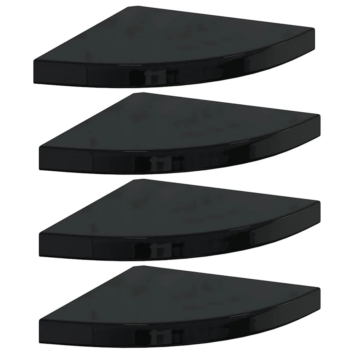 vidaXL Eck-Schweberegale 4 Stk Hochglanz-Schwarz 35x35x3,8 cm MDF 323912