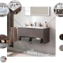 Fackelmann Waschtisch-Set B.Paris, 70,5 cm, Schwarz Matt/Rigoletto Eiche, mit Mineralgussbecken.