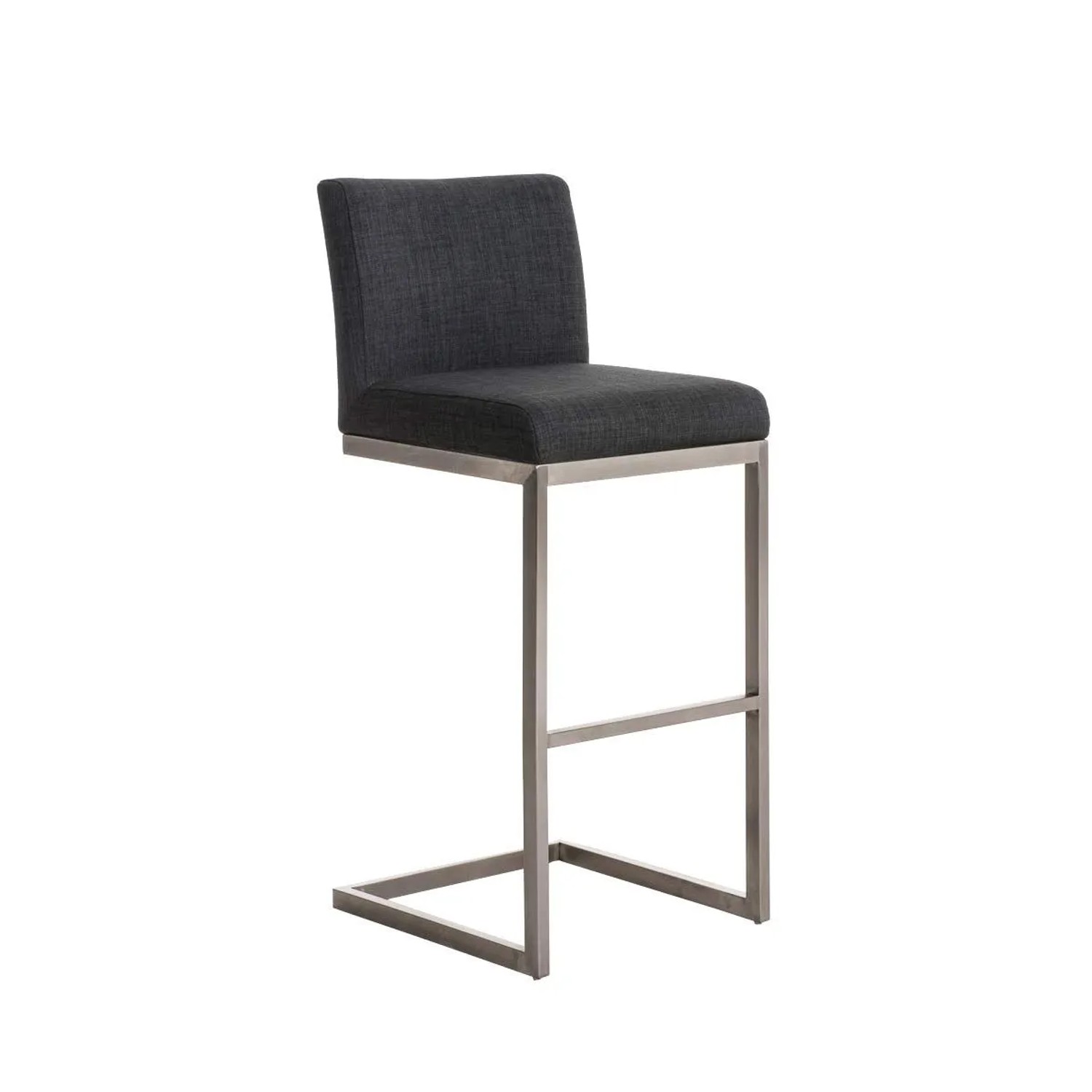 DELUKE Barhocker COBAS Stoff Dunkelgrau 42x48x104cm Barstuhl Mit Lehne Tresenhocker Tresenstuhl