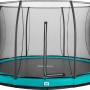 Grünes Salta Comfort Edition Bodentrampolin ø 427 cm mit Sicherheitsnetz.