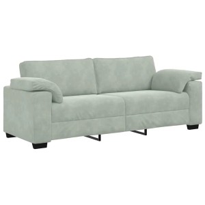vidaXL 3-Sitzer-Sofa Hellgrau 178 cm Samt 4105277