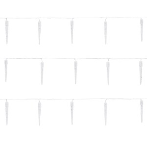 ECD Germany LED Eiszapfen Lichterkette, kaltweiß, 40 Zapfen, 5,7m, für weihnachtliche Deko.