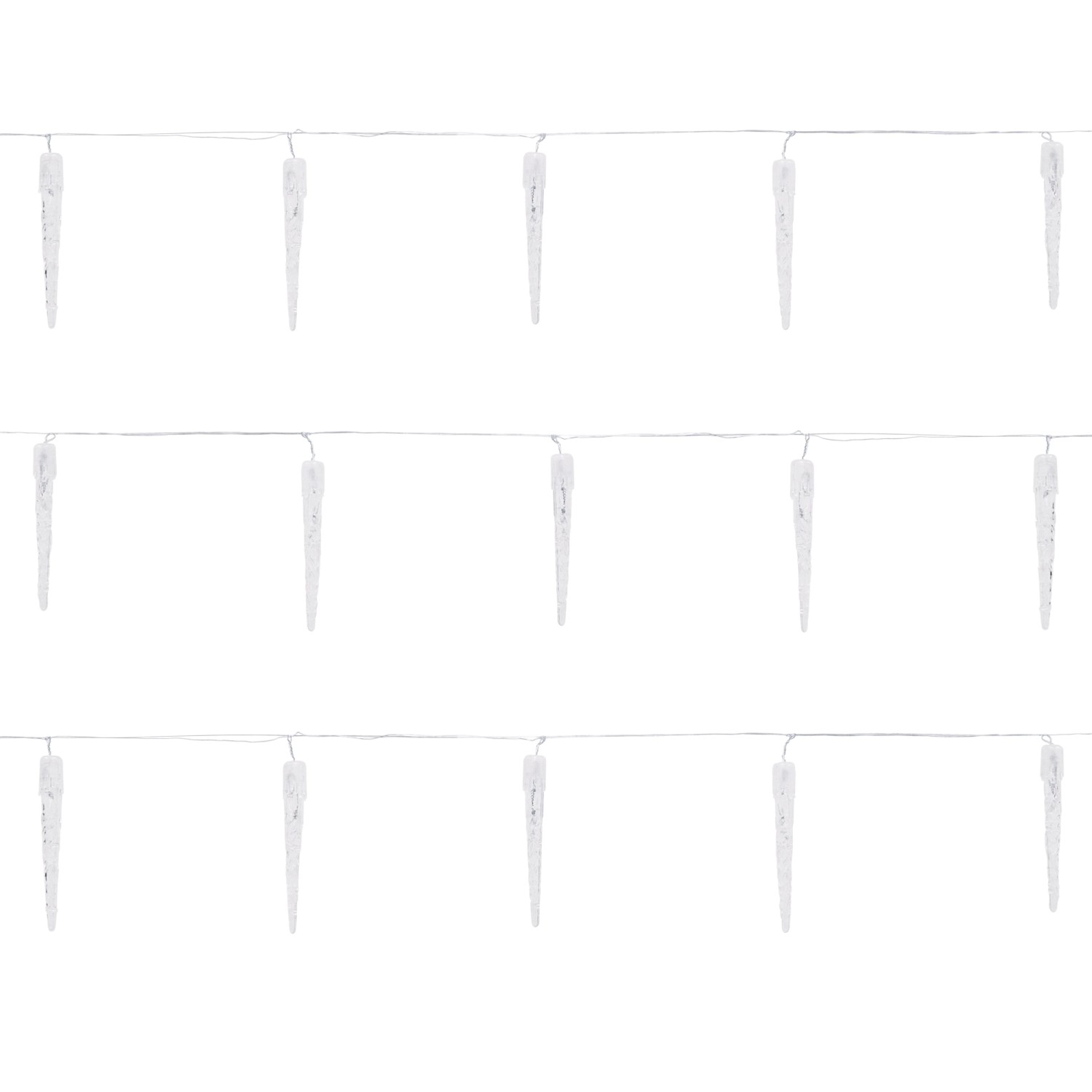 ECD Germany LED Eiszapfen Lichterkette Kaltweiß 40 Zapfen Vorhang 5,7m IP44 günstig online kaufen