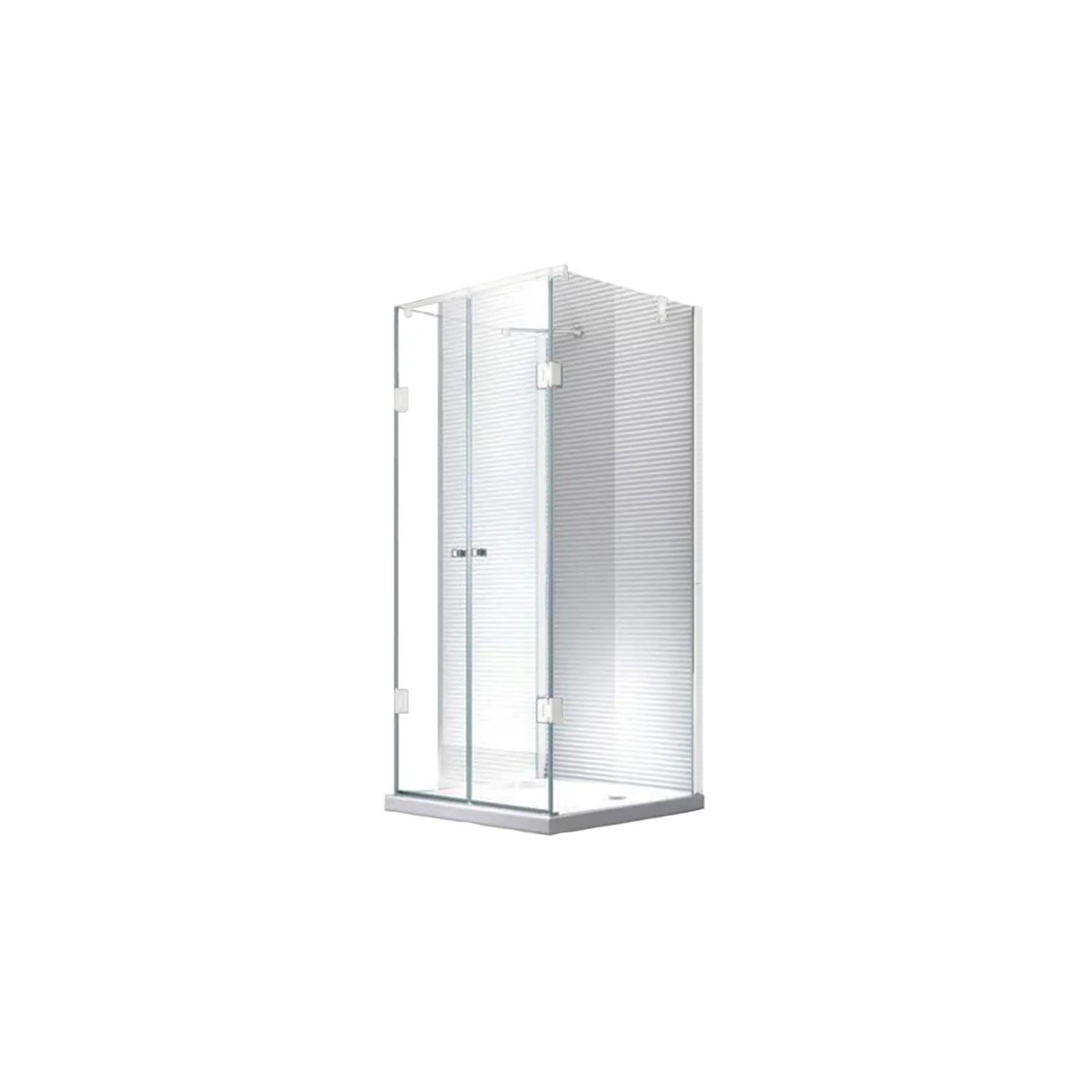 Glaszentrum Hagen  80x120x80x195cm Ares U-Duschkabine Weiß inkl. Duschtasse