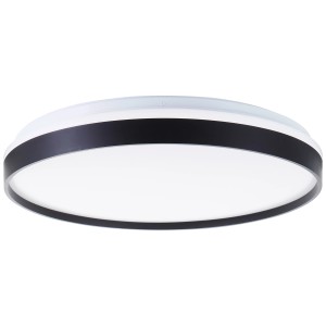 Runde LED-Deckenleuchte Britt, Ø 48cm, in Weiß/Schwarz mit RGB + CCT Funktion.