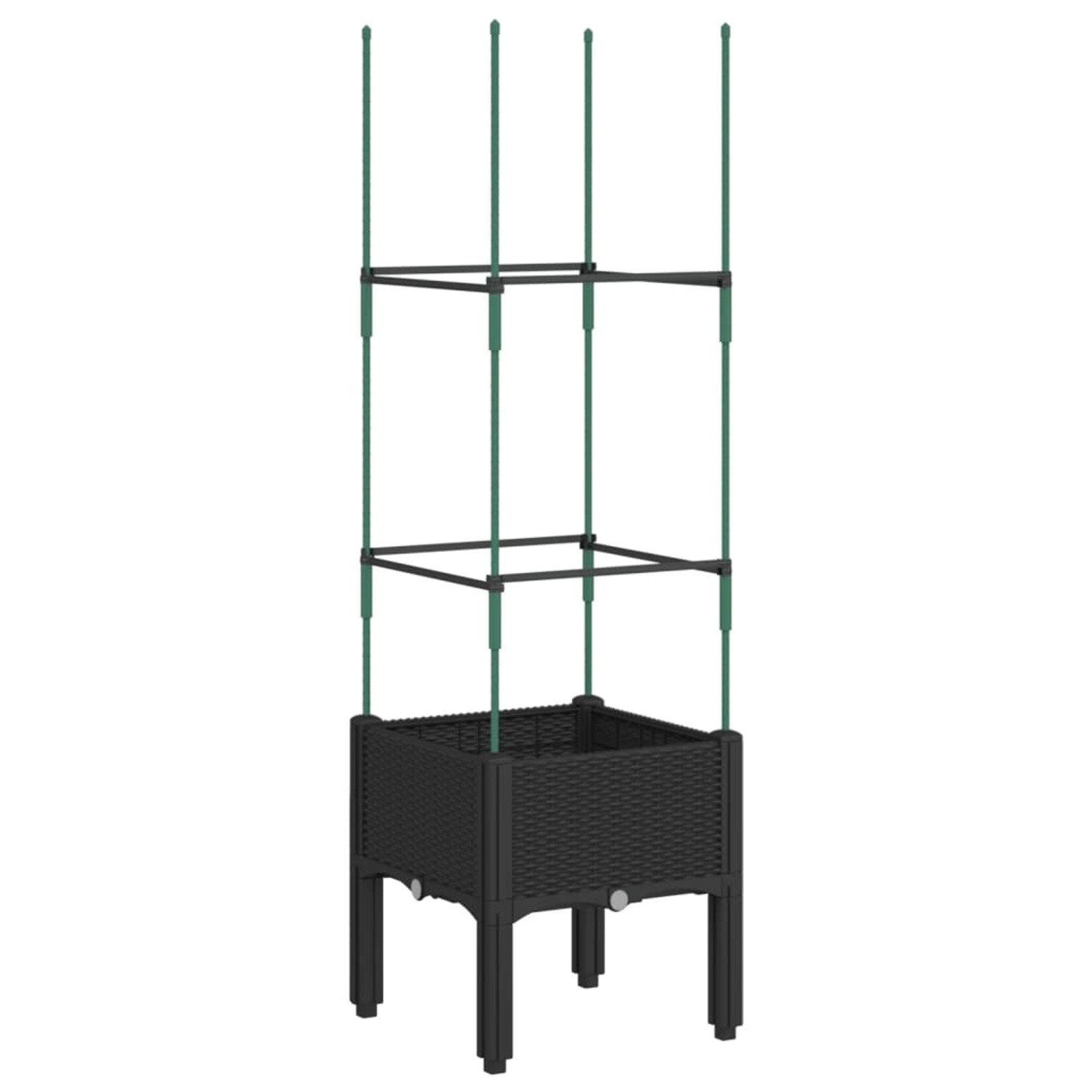 vidaXL Pflanzkübel mit Rankgitter Schwarz 40x40x142,5 cm PP 367948 günstig online kaufen