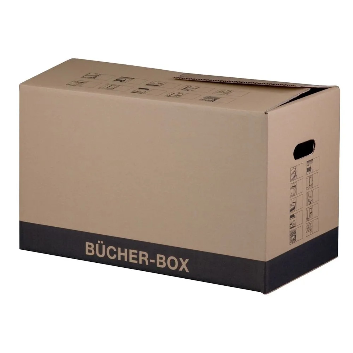 PROREGAL Mega Deal 300x Bücherbox LxBxH 560x293x339mm Bis Zu 30 kg Tragkraft Doppelwellig mit Grifflöchern Braun Bücherkarton Umzugskarton Aktenkarton