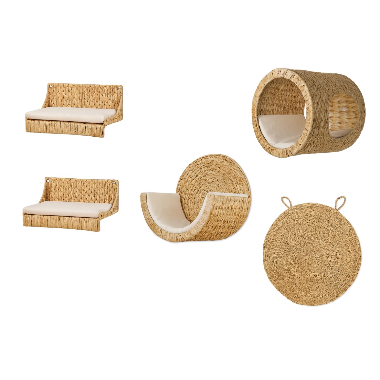 Rohrschneider Premium Kletterwand für Katzen Robuste Naturfaser Wandelemente 5