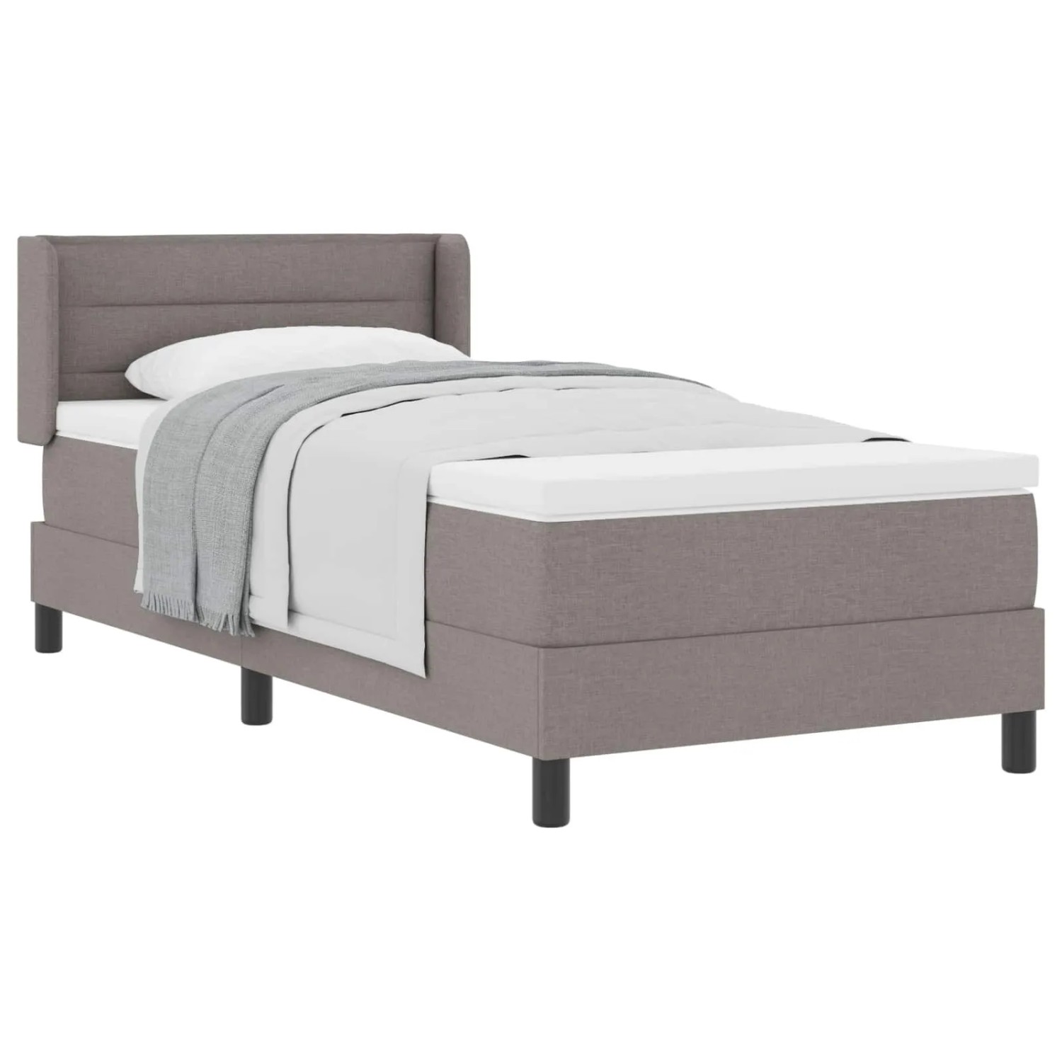 vidaXL Boxspringbett mit Matratze Taupe 200 x 90 cm Polyester 3341024