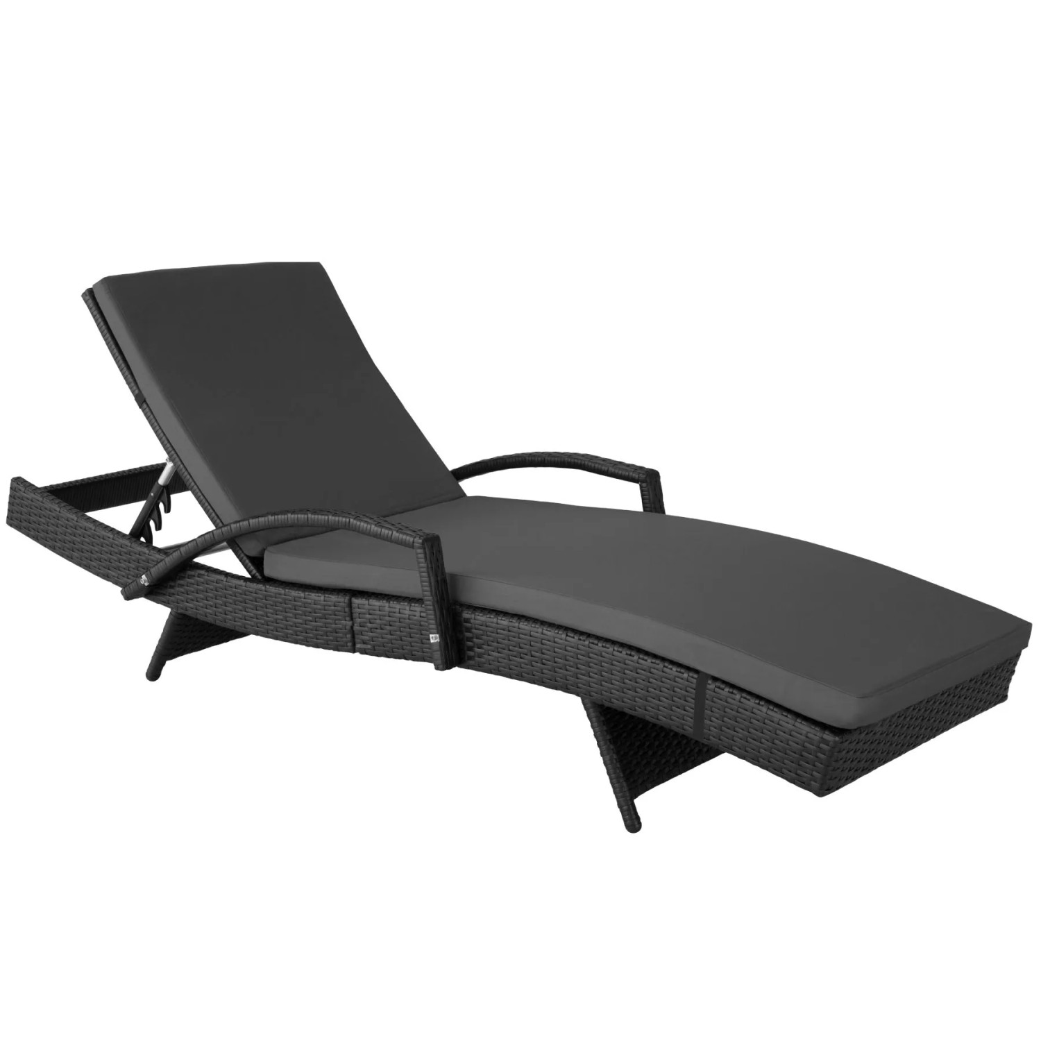 TecTake Aluminium Rattan Sonnenliege Océane