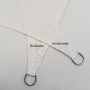 Detailansicht: Beige AMANKA Sonnensegel Dreieck (3x3x3m) mit D-Ring und verstärkten Ecken.