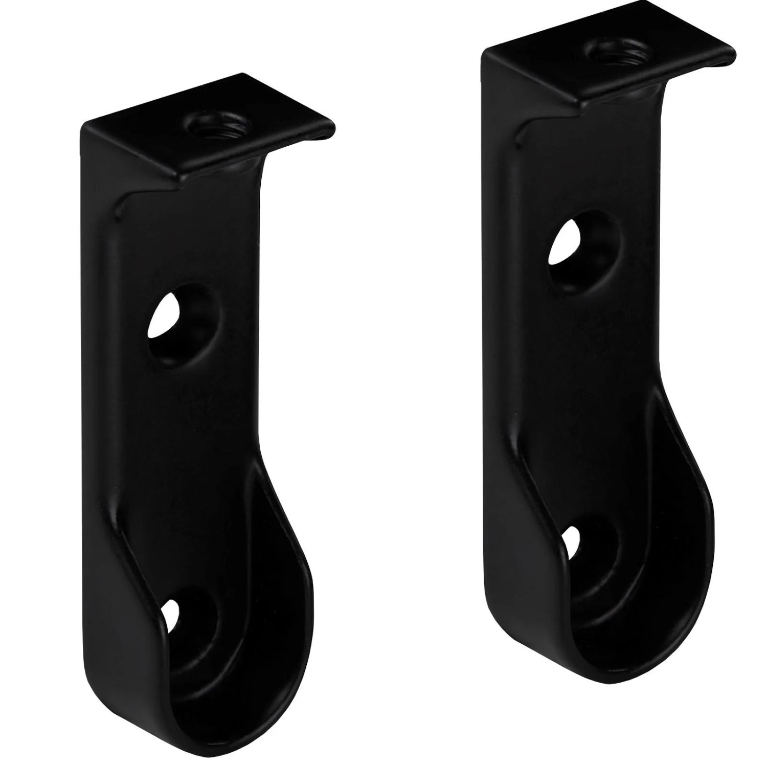 SOTECH 1 Paar Schrankstangenlager SF Schwarz für Seitenmontage und Fachbodenmontage
