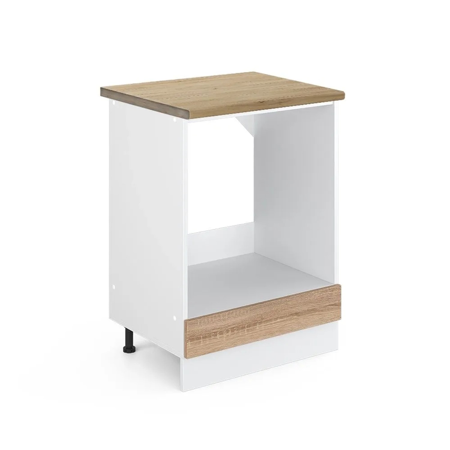 Vicco Herdumbauschrank R-Line Herdschrank Sonoma Weiß 60 cm AP Eiche