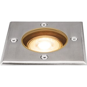 Eckige LED Bodeneinbauleuchte, 35W, aus Edelstahl für den Außenbereich.