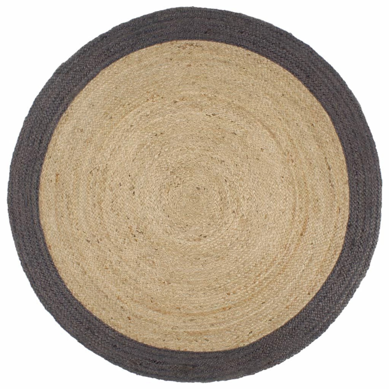 vidaXL Teppich Handgefertigt Jute Mit Dunkelgrauem Rand 240 Cm 1184035 günstig online kaufen