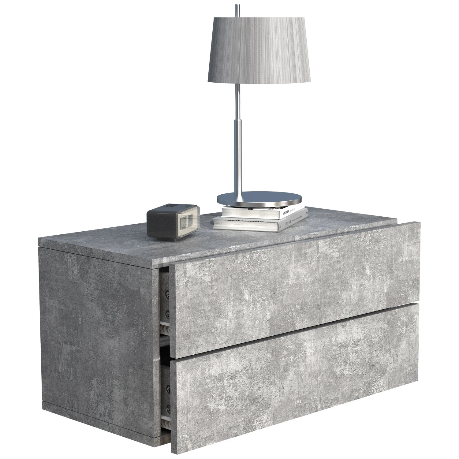 VCM Nachttisch Usal Beton-Grau