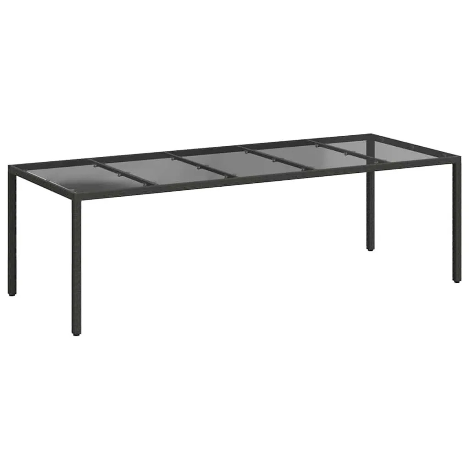 Furnicato Gartentisch Pur Schwarz 250 X 100 X 75 Cm Poly Rattan