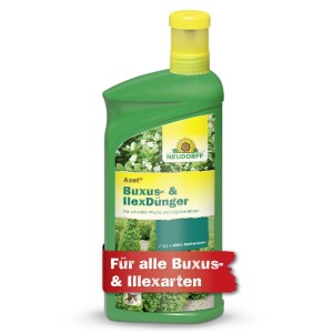 Neudorff Buxus- & Ilex-Dünger flüssig, 1 Liter Flasche für gesundes Wachstum.
