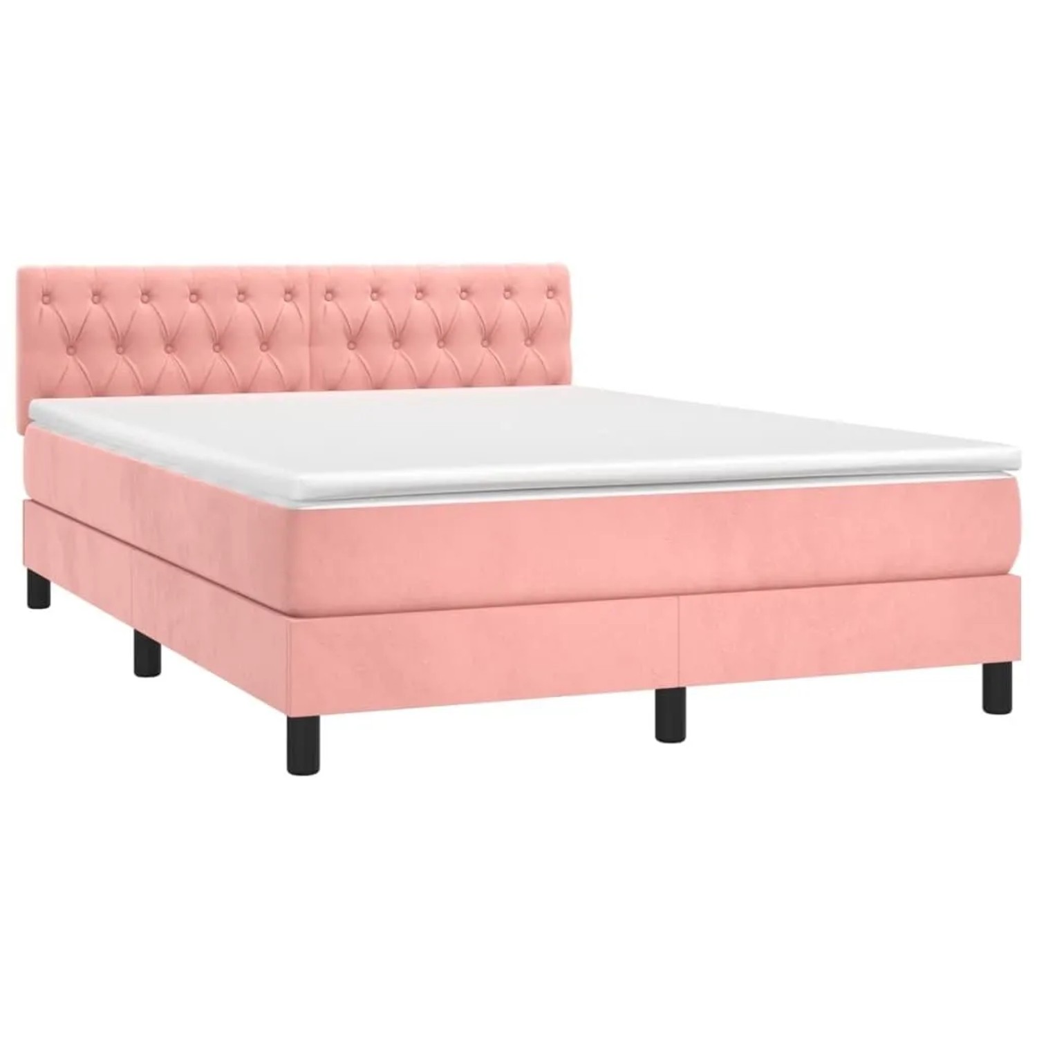 vidaXL Boxspringbett mit Matratze und LED Rosa 140x190 cm Samt 3134584 günstig online kaufen