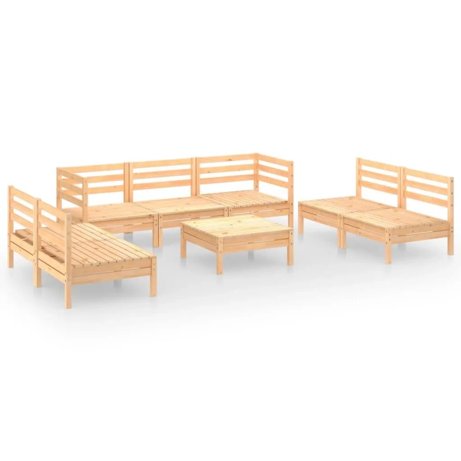 vidaXL 8-Tlg Garten-Lounge-Set Massivholz Kiefer 3082567